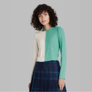Wild Fable Color Blocked Long Sleeve Tee